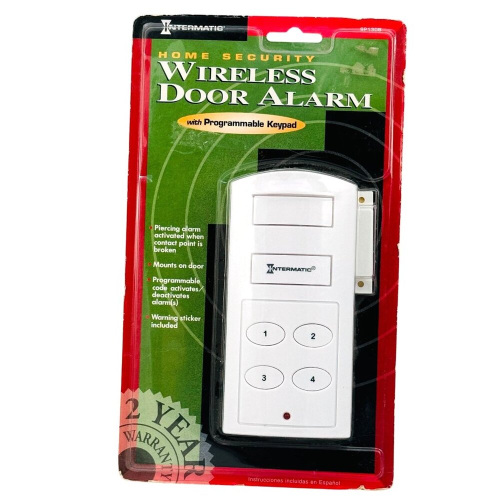 Intermatic Wireless Door Alarm Programmable Keypad Home Security White NIB